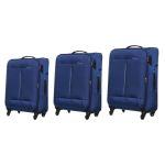 Pierre Cardin Ultralight 3 Piece Trolley Luggage Set - Blue - Ys Travel Bags