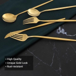 Toxiya - 24 Piece Flatware Set Stainless Steel Knife Fork Spoon Home Dinnerware Tableware Set For 6 Cutlery Set Include Knives f