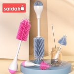 3 In 1 Silicone Milk Feeding Bottle Brushes Set With Pacifier Straw Brush For Sippy Water Cup