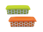 Med Rectangular Food Storage With Silicone Lid - Orange