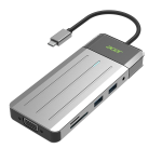 Acer ZL.DCK11.005 ODK3K0 Usb-c 9-IN-1 Travel Dock With 2X USB3.2 GEN1 5GBPS HDMI 4K@30HZ Vga 1080P@60HZ Glan Sd & Tf Card Slot A