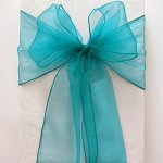 MDS Pack Of 100 Organza Chair Sashes Bow Sash For Wedding And Events Supplies Party Decoration Chair Cover Sash -light Teal