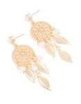 Goldair Gold Diamante Pearl Dreamcatcher Earrings