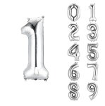 Silver Number Foil Balloon