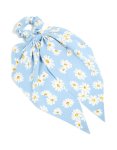 Blue Daisy Printed Scarf Scrunchie