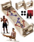 Foldable Push Up Board With Resistance Bands- Eco-friendly Wooden Multi-functional Portable Push Up Bar For Fitness Professional