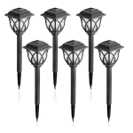 Outdoor Waterproof LED Solar Garden Pathway Lights - Pack Of 6