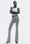 Flared Fine-knit Trousers - Khaki Green