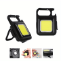 Rechargeable MINI LED Work Light With Keychain - Waterproof Usb-powered Flashlight With 150MAH Lithium Battery Pocket-sized Hands-free Lighting Accessory For Outdoor Camping Includes USB Cable