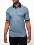 Polo Mens Dm Printed Micro Geo Golfer Short Sleeves Blue - Blue 3XL