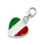 C997-C10280 - 925 Sterling Silver Italy Flag Dangle Charm