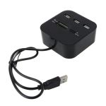 USB 2.0 Hub & Card Reader - Black