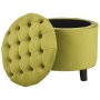 Althea Round Storage Ottoman - Lime Green