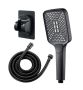 Handheld Shower Head With Hose & Showerhead Holder Set - Black