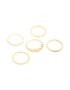 Goldair Gold Plated Cubic Zirconia Bezel Rings 5-PACK - M/l