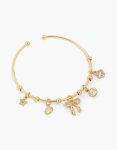 Goldair Gold Plated Cubic Zirconia Novelty Bow Charm Wrist Cuff