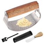 Garlic Press Rocker Stainless Steel Ginger Crusher Garlic Mincer And Squeezer Kitchen Gadget With Ergonomic Handle Silicone Tube