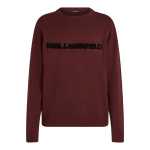 Contrast Logo Crew Neck Sweatshirt -windsor Wine Melange