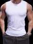 Men's Solid Tank Top Active Crew Neck High Stretch Skinny Quick Dry Sleeveless Top Men's Clothing For Summer Outdoor