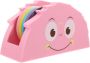 Cute MINI Desk Tape Dispenser With Pink Monster Cutter And Tape Rolls
