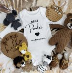Baby Grow Pregnancy Announcement White With Black Writing