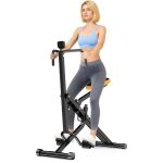 Owlsky Squat Rowing Machine For Home Gym Compact Foldable Squat Exercise Machine With Lcd Monitor Low-impact Workout Adjustable