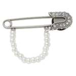 Pearl Chain Safety Pin Jibbitz - Multi Osfa