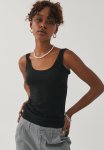 Talia Scoop Neck Tank - Black