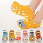 1 Pair Of Toddler's Novelty Cute Floor Socks Anti-skid Cotton Socks With Dot Glue Boys Girls Kids Socks For All Seasons Wearing