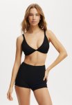 Cotton On Highwaisted Swim Boyshort - Black Crinkle