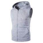 Zipper Muscle Gym Workout Fitness Bodybuilding Sleeveless Tank Hoodie