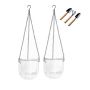 2 Pack Hanging Planters Self Watering Flower Pots For Indoor Outdoor - Clear