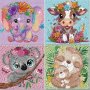 Diy 5D Diamond Painting Kit - Cartoon Animal Mosaic Art Full Drill Craft Set For Beginners Acrylic Wall Decor Gift