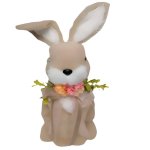 Rabbit With Pink Flowers And Sitting With Legs Together 38CM