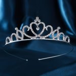 1PC Silver Zinc Alloy Metal Rhinestones Hair Band Queen Style Hair Decoration Headpiece Elegant Crown Wedding Bride Tiara For Christmas Birthday Party Ideal Choice