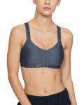 Womens Ua Wordmark Strappy Sportlette - Downpour Gray LG