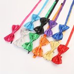 1PC Male Formal Occasion Fashion Adjustable Polyester Bowtie Men Tuxedo Shiny Sequin Bow Ties