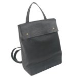 Olivia & Grace Signature Leather Pocket Backpack Black