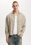 Cotton On Tribeca Long Sleeve Shirt - Stone MINI Check
