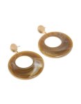 Goldair Gold Brown Marble Circle Drop Earrings