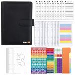 A6 Pu Leather Budget Planner Binder W cash Envelopes & Stickers Set