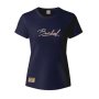 Ladies T-shirt/ Metallic Puff Print / Navy /