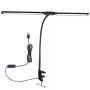 Flexible Double Head USB Desk Clamp LED Lamp - 3 Colour Modes Dimmable