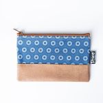 Shwe Leather-look Clutch Bag - Navy Circles