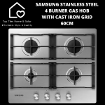 Samsung Stainless Steel 4 Burner Gas Hob With Cast Iron Grid - 60CM
