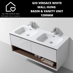 Gio Versace White Wall Hung Basin & Vanity Unit - 1200MM