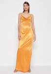 Cowl Neck Slit Evening Maxi Dress - Orange
