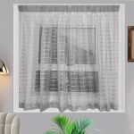 Caf Curtain -single Layer - Grid Voile Grey - Taped