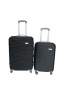 Smte 2 Piece Hard Shell Luggage Set 22 Inch & 26 Inch Black With Keychain