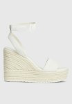 Calvin Klein Espadrille Leather Wedge - Creamy White bright White